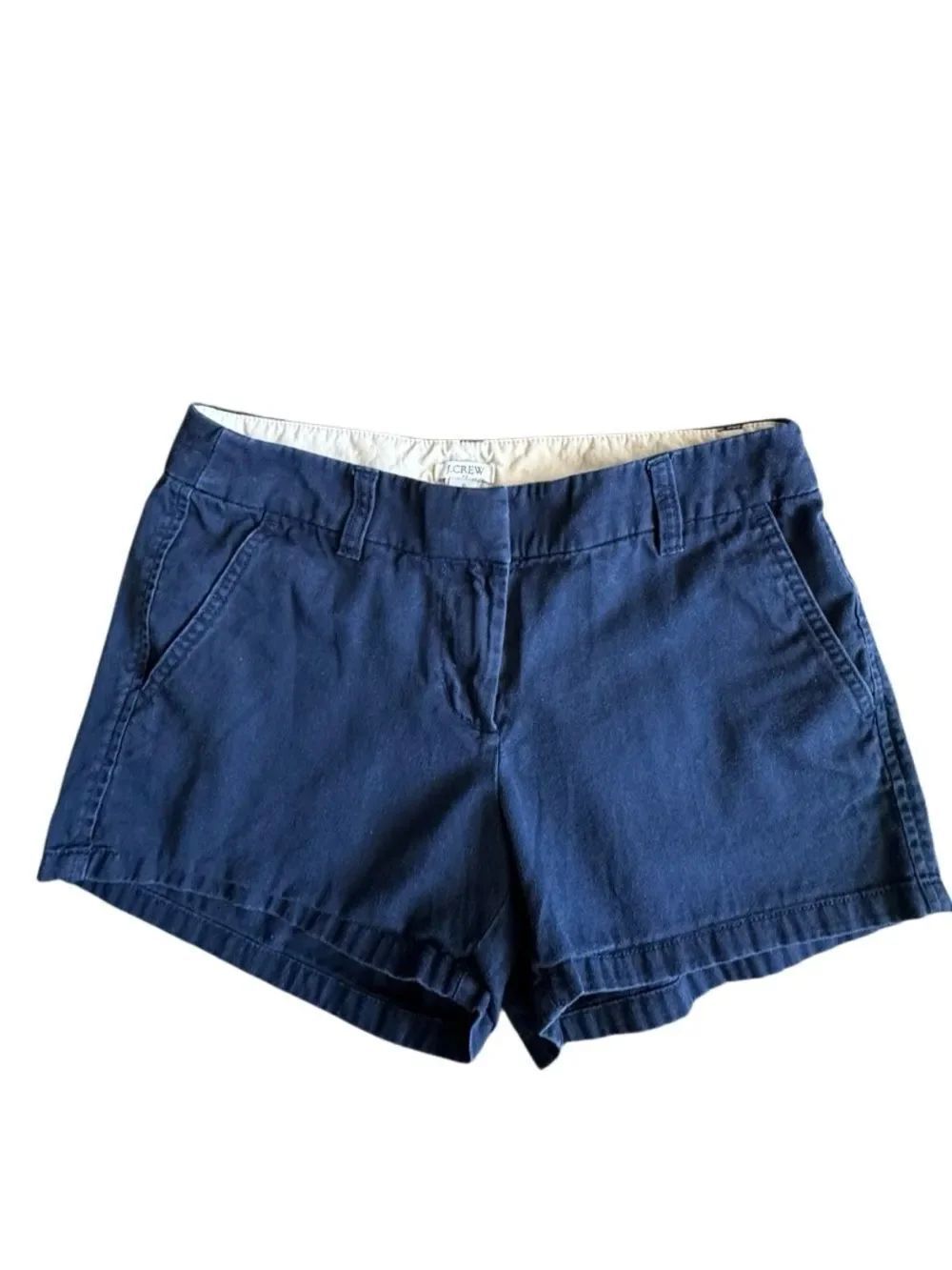 J. Crew Navy 100% Cotton Chino Shorts Preppy Classic SZ 0